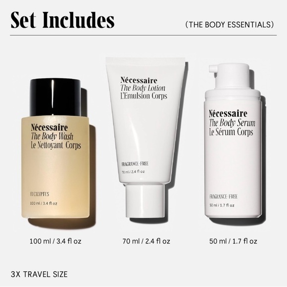 Necessaire The Body Essentials Trial + Travel Set Brand New in Box - Picture 2 of 15